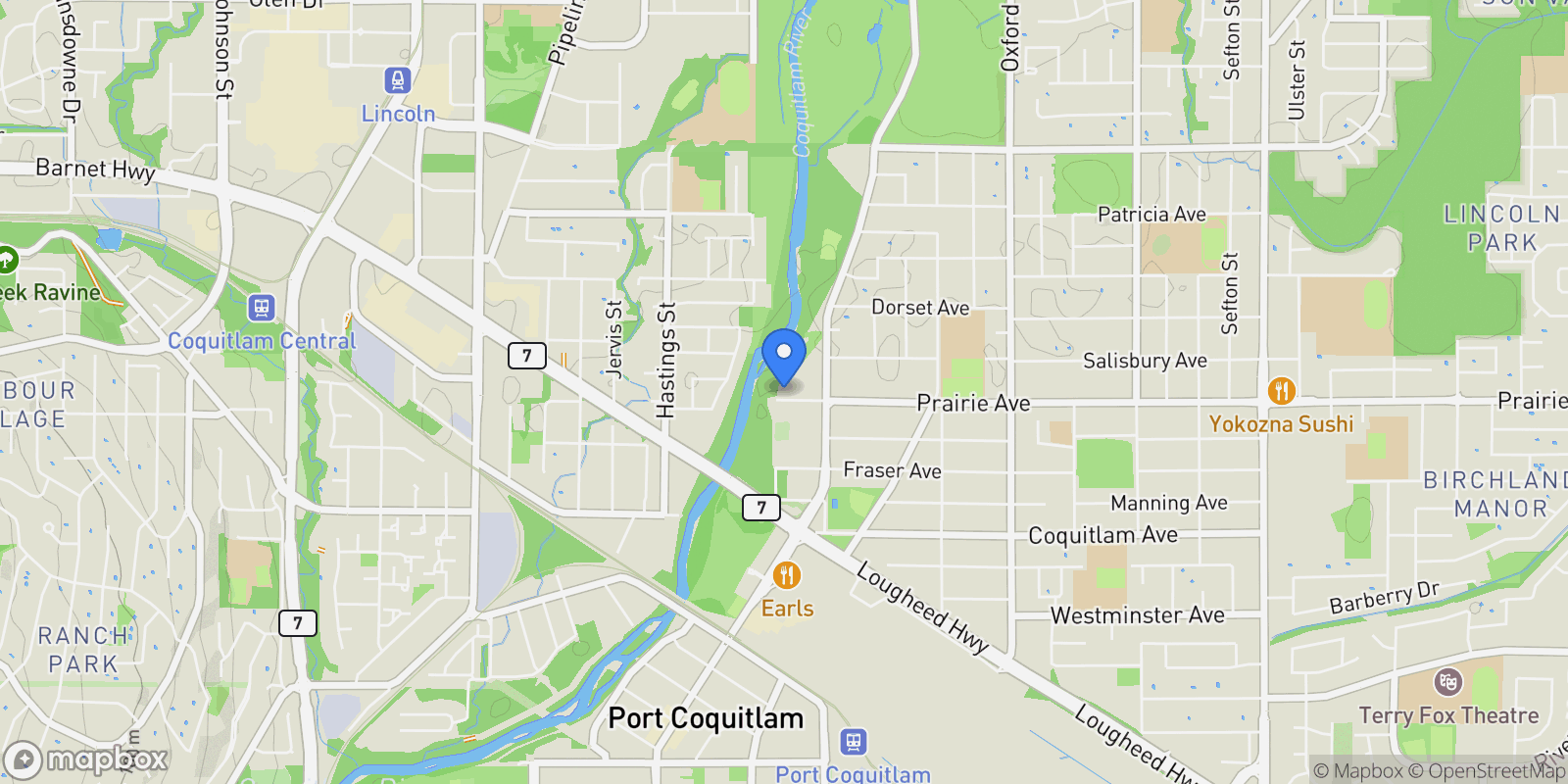 Map showing 2259 Prairie Avenue, Port Coquitlam, British Columbia, Canada.