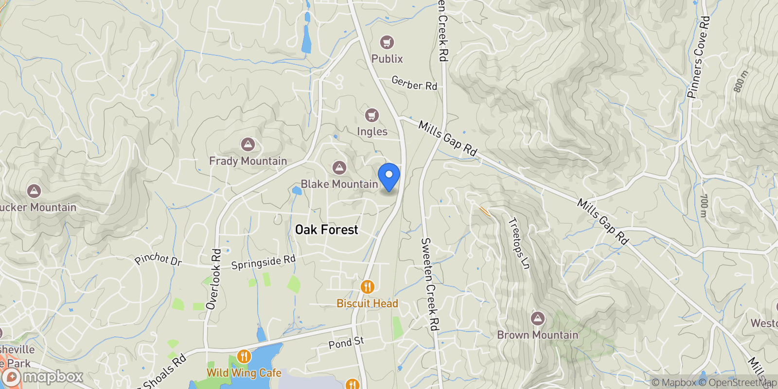 Map showing 1945 Hendersonville Road, Asheville, NC 28803, Asheville, North Carolina, United States.