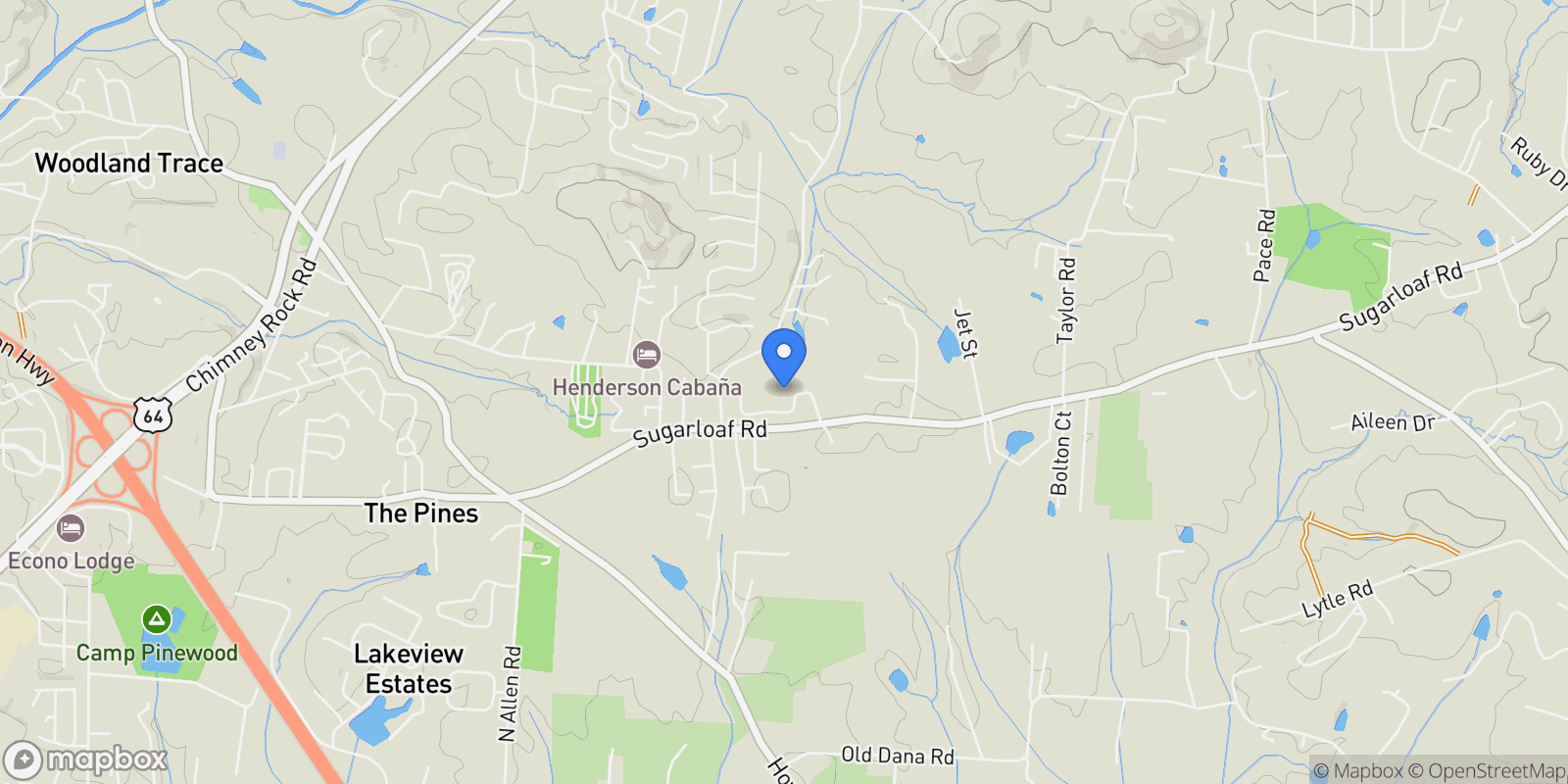 Map showing 38 Southern Visions Drive, Hendersonville, NC 28792, Hendersonville, North Carolina, United States.