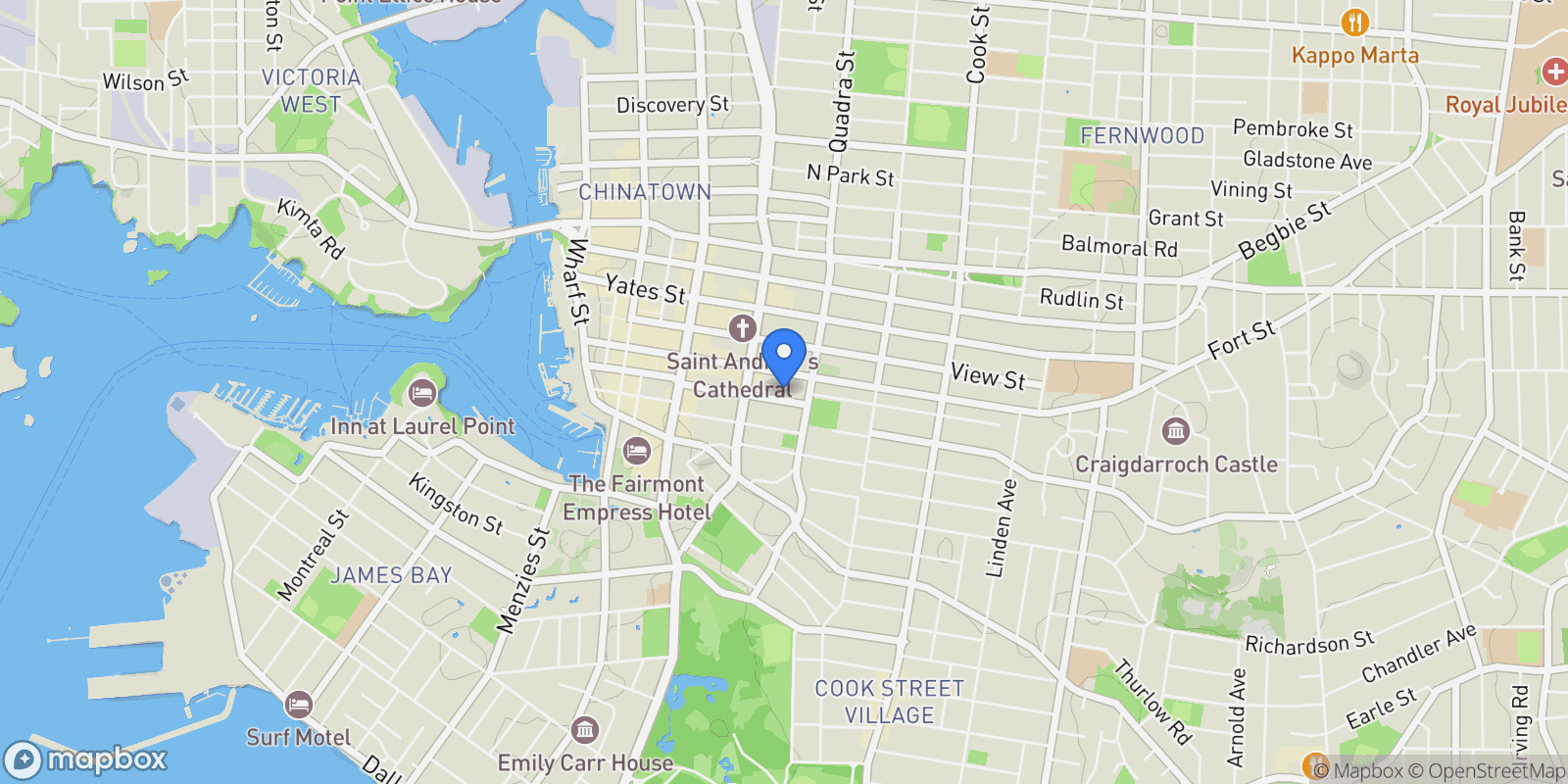 Map showing 838 Broughton St 904, Victoria, British Columbia, Canada.