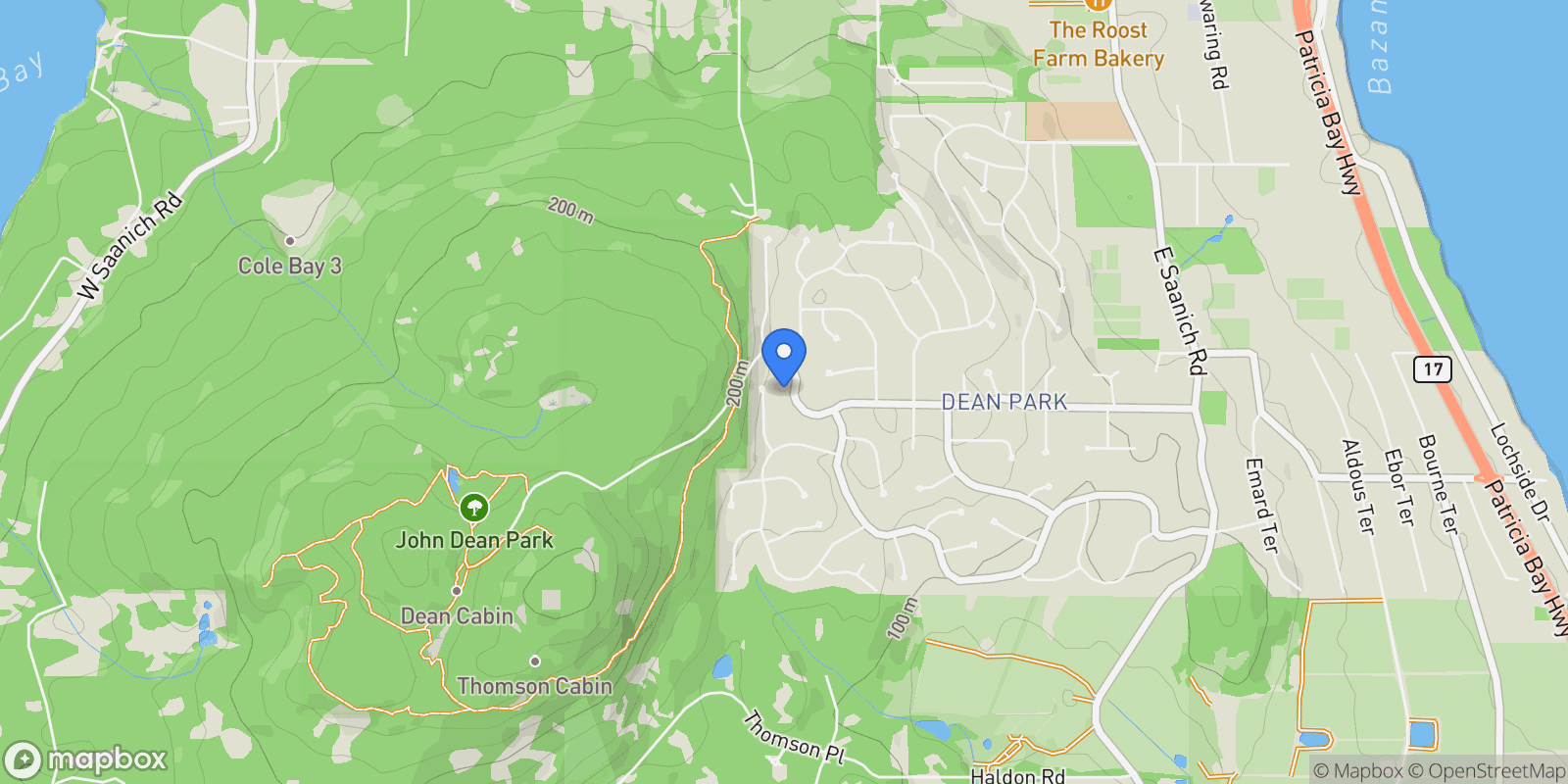 Map showing 1575 Dean Park Rd, North Saanich, British Columbia, Canada.