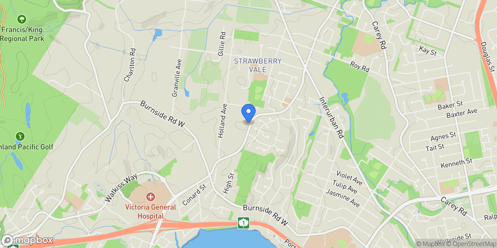 Map showing 0 Helmcken Rd, Saanich, British Columbia, Canada.