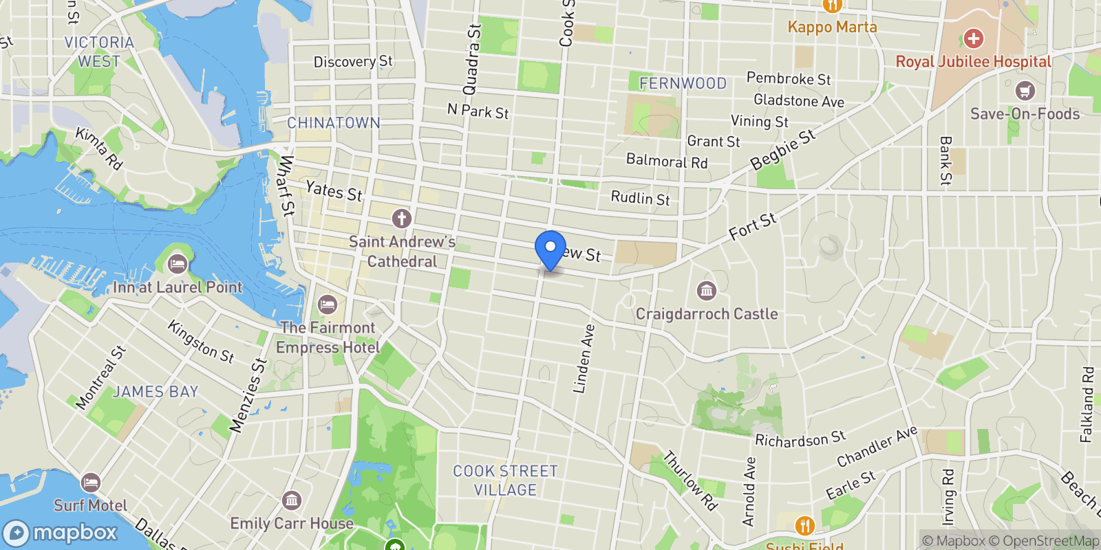 Map showing 1033 Cook St 303, Victoria, British Columbia, Canada.