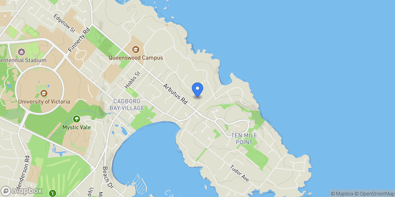 Map showing 2693 MacDonald Dr E, Saanich, British Columbia, Canada.