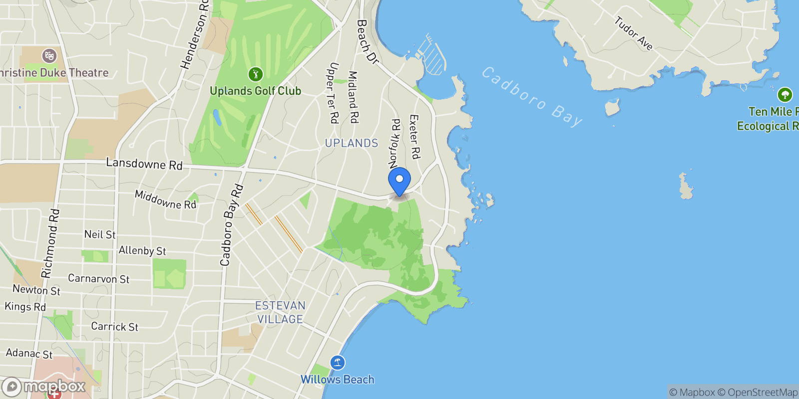 Map showing 2895 Lansdowne Rd, Oak Bay, British Columbia, Canada.