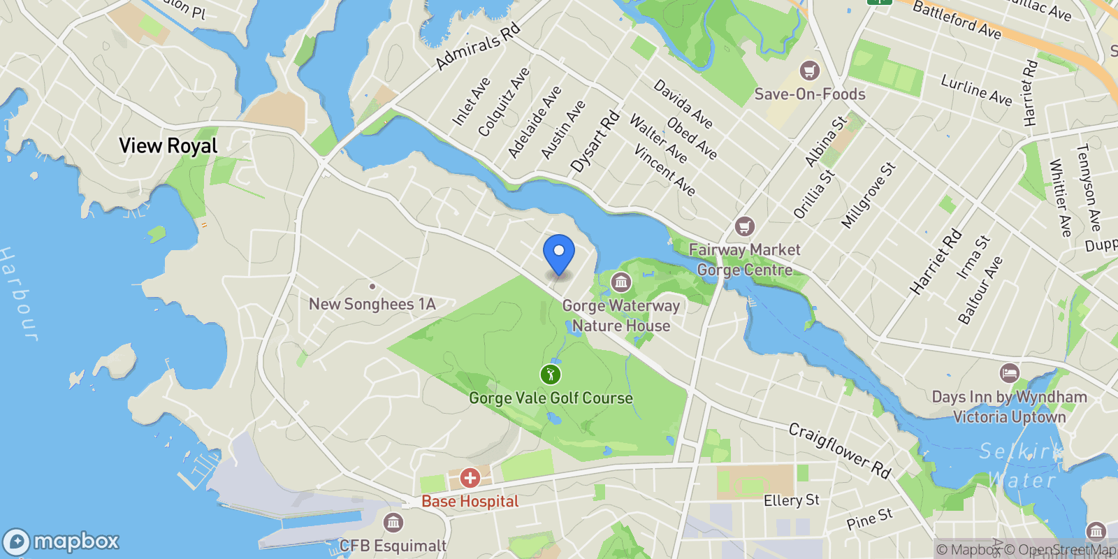 Map showing 903 Shirley Rd, Victoria, British Columbia, Canada.