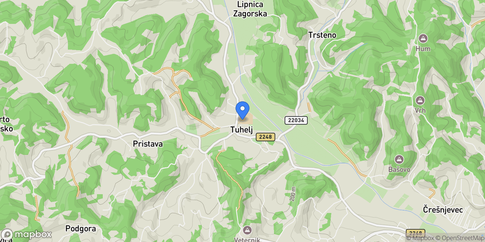 Map showing 49215, Tuhelj, Croatia, Tuhelj, Krapina-Zagorje County, Croatia.