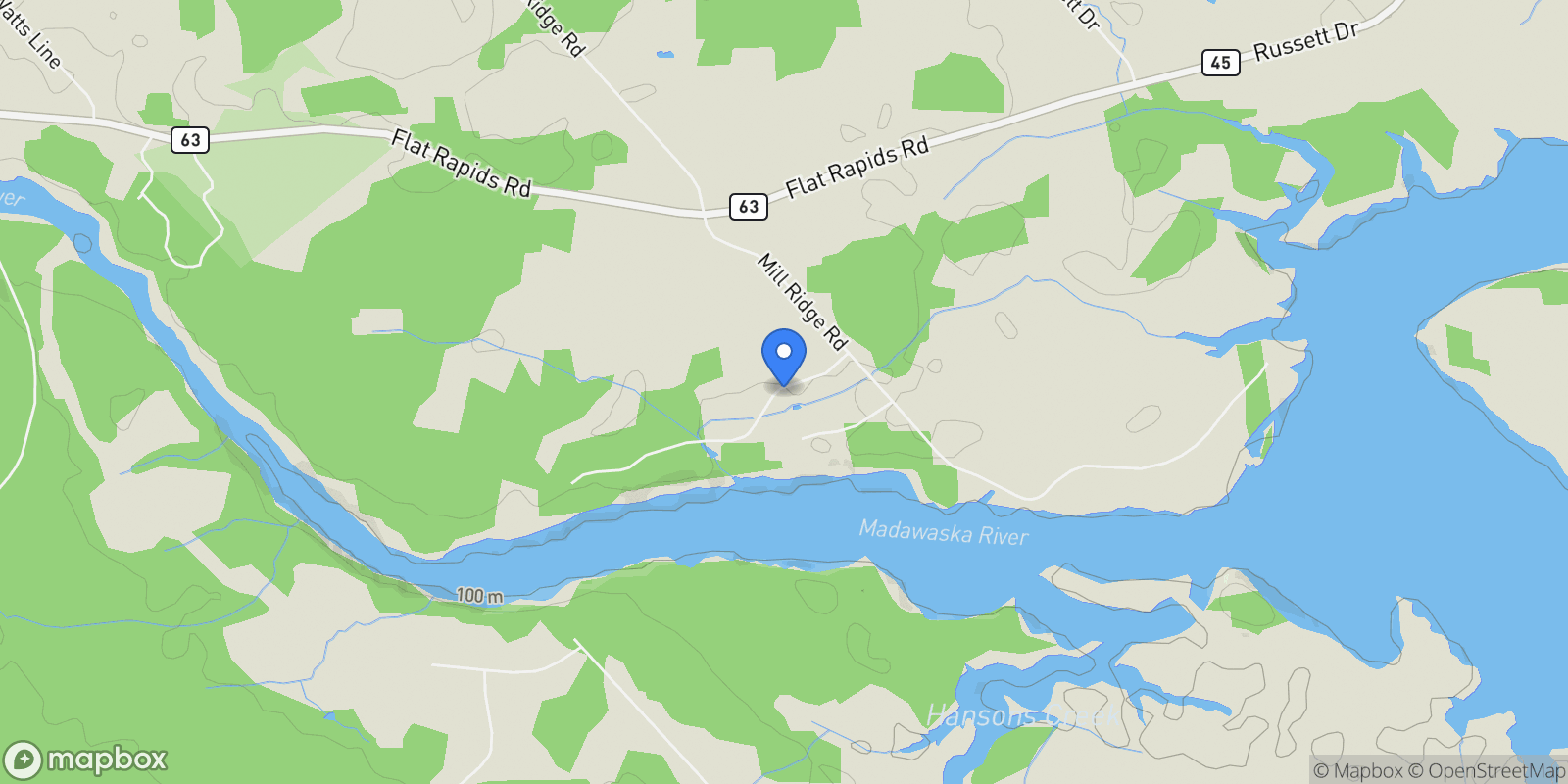 Map showing 57 Paul A. Bertrand Drive, Arnprior, Ontario, Canada.
