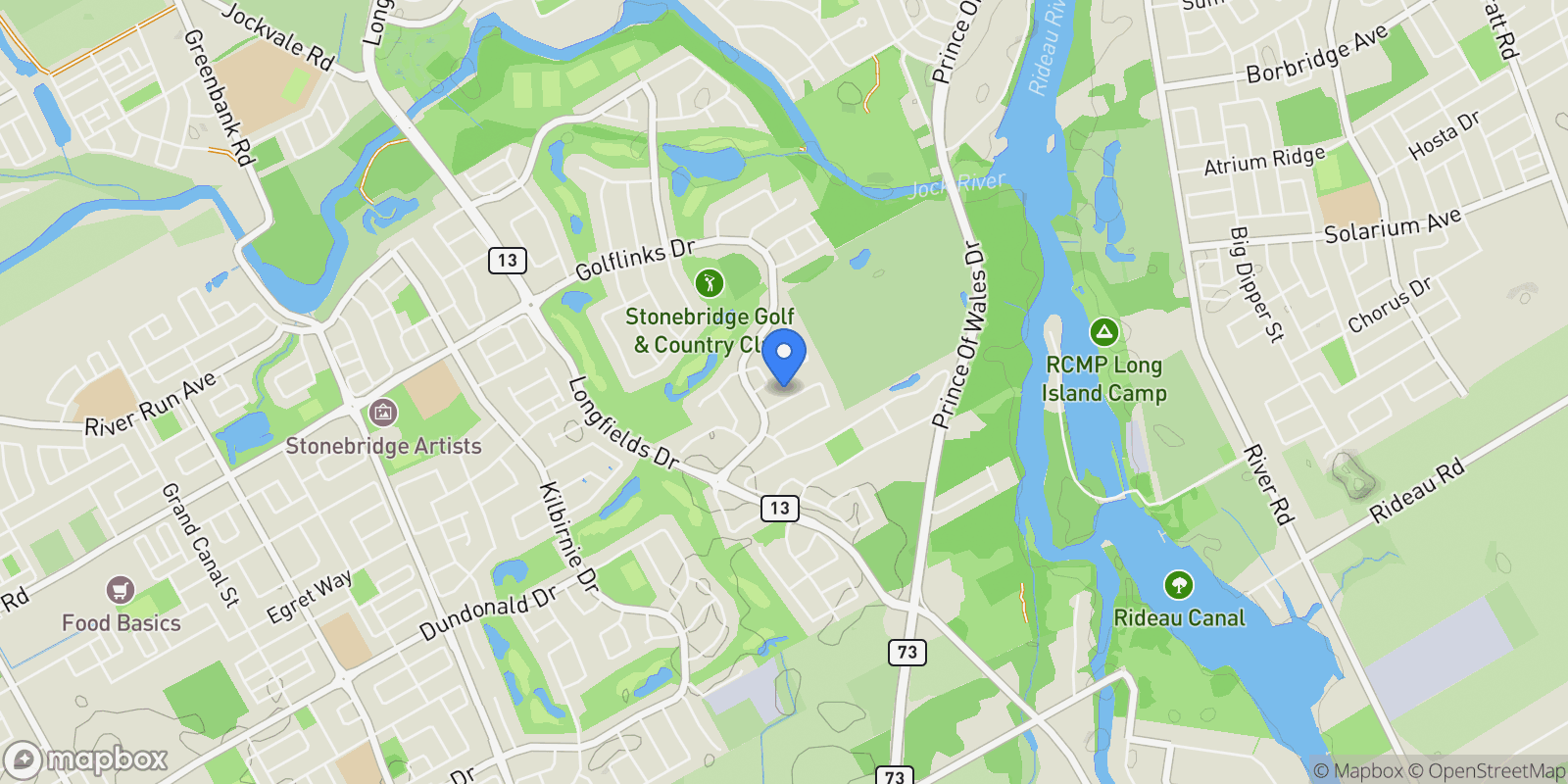 Map showing 511 Erinwoods Circle, Ottawa, Ontario, Canada.