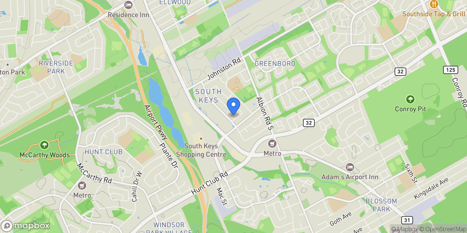 Map showing 3348 Kodiak Street, Ottawa, Ontario, Canada.