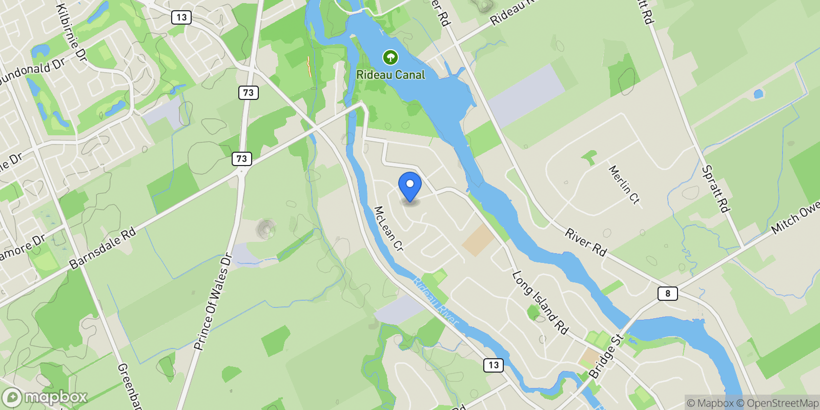 Map showing 5258 Long Island Road, Ottawa, Ontario, Canada.