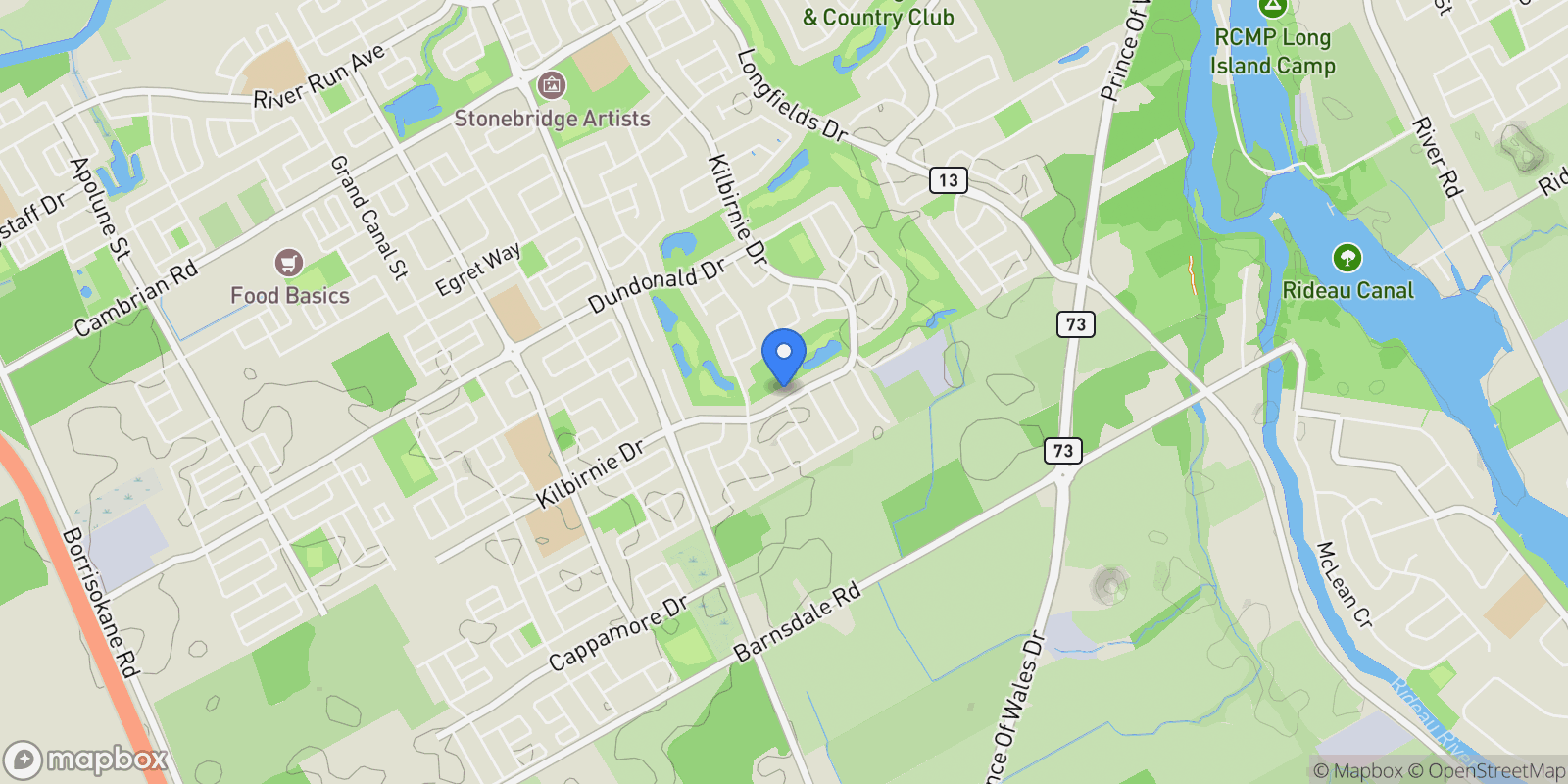 Map showing 788 Kilbirnie Drive, Ottawa, Ontario, Canada.