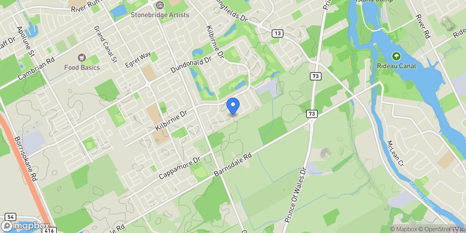 Map showing 167 Chenoa Way, Ottawa, Ontario, Canada.