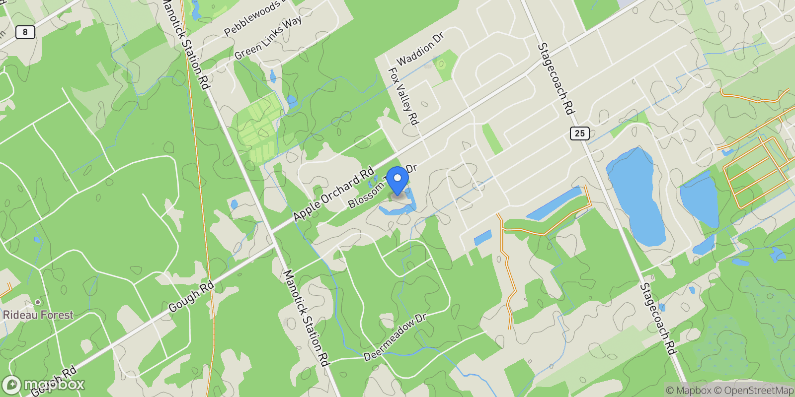 Map showing 6163 Elkwood Drive, Ottawa, Ontario, Canada.