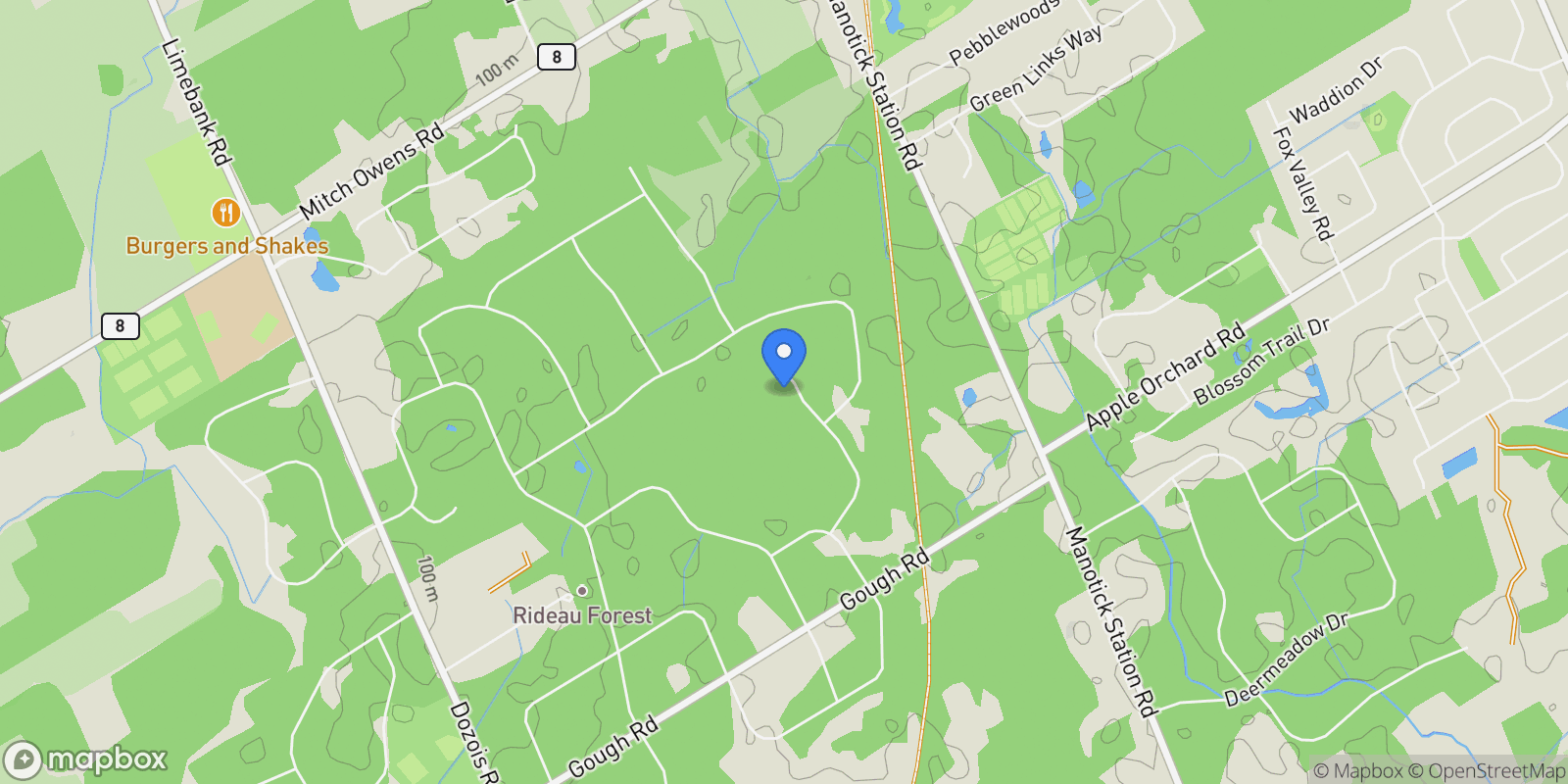 Map showing 1408 Blackhorse Court, Ottawa, Ontario, Canada.