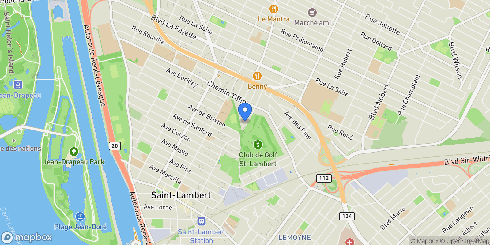 Map showing 695 Rue du Docteur-Chevrier, Apt. 304, Saint-Lambert, QC J4P0A5, Saint-Lambert, Quebec, Canada.