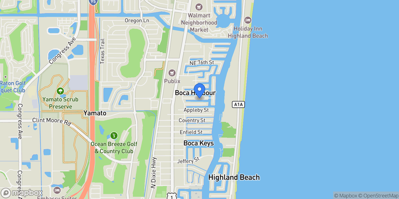 Map showing 810 NE 70th Street, Boca Raton, Florida, United States.