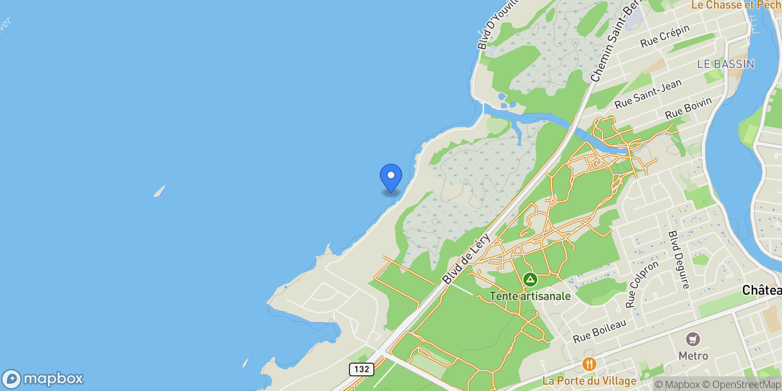 Map showing 305 Ch. du Lac-St-Louis, Lery, QC J6N1A2, Léry, Quebec, Canada.