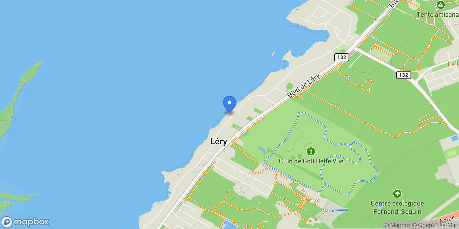 Map showing 1001 Ch. du Lac-St-Louis, Lery, QC J6N1A4, Léry, Quebec, Canada.