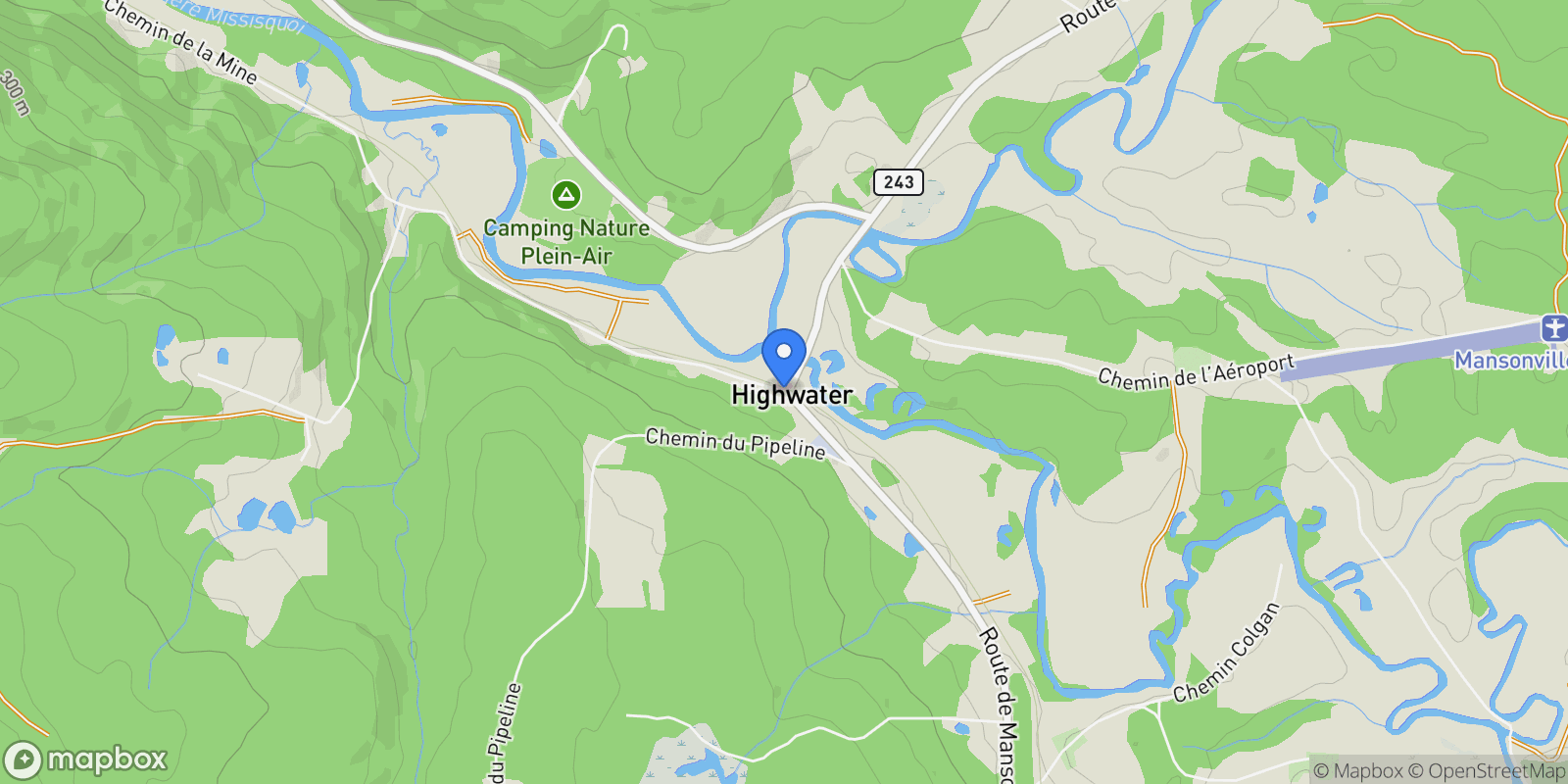 Map showing 23 Ch. de la Mine, Potton, QC J0E1X0, Potton, Quebec, Canada.