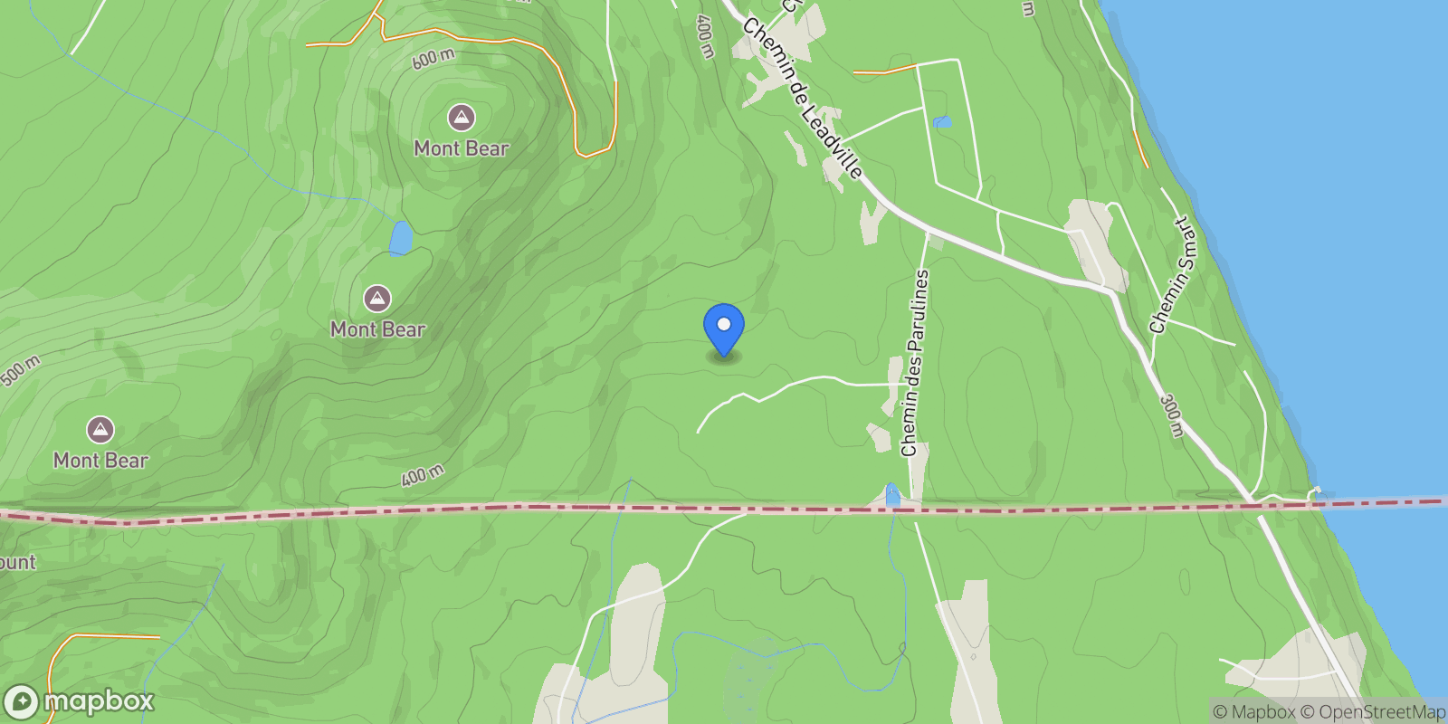 Map showing 38 Ch. du Mont-Bear, Potton, QC J0E1X0, Potton, Quebec, Canada.
