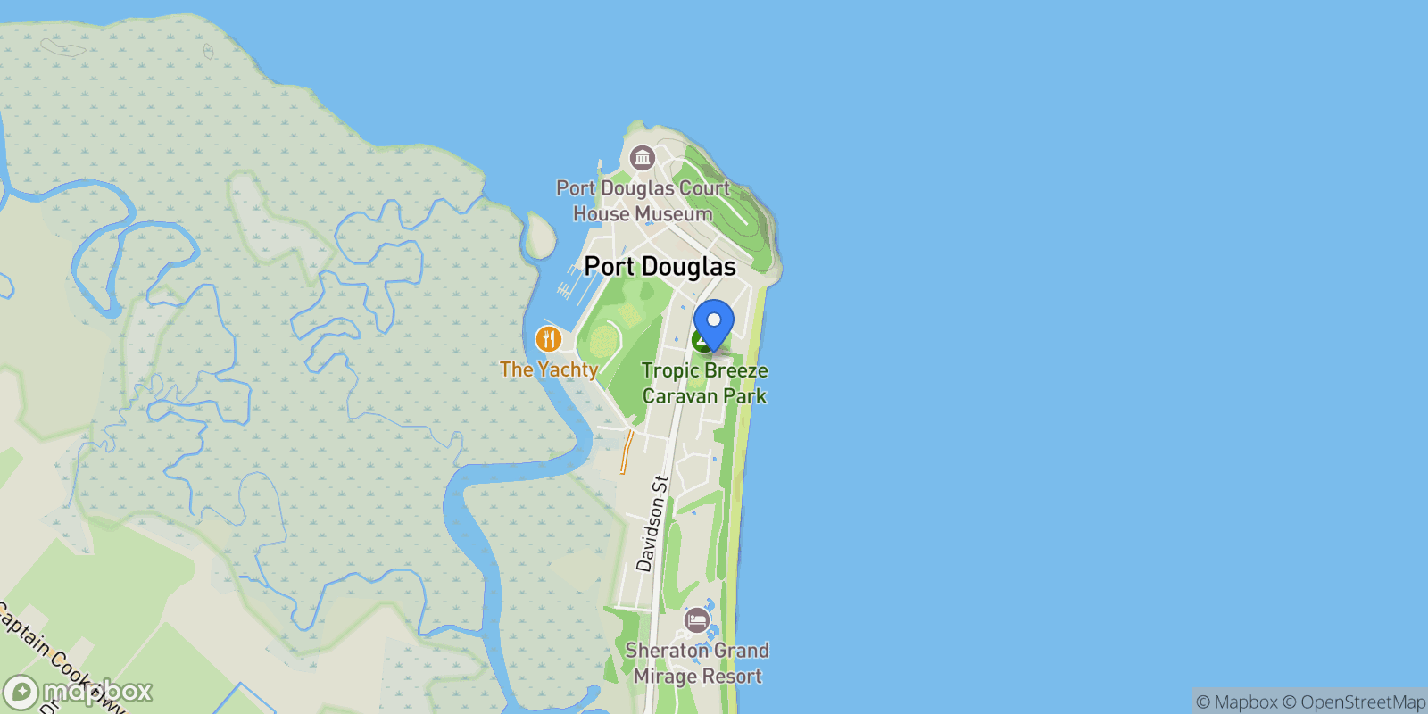 Map showing Port Douglas, Garrick St, Port Douglas, Queensland, Australia.