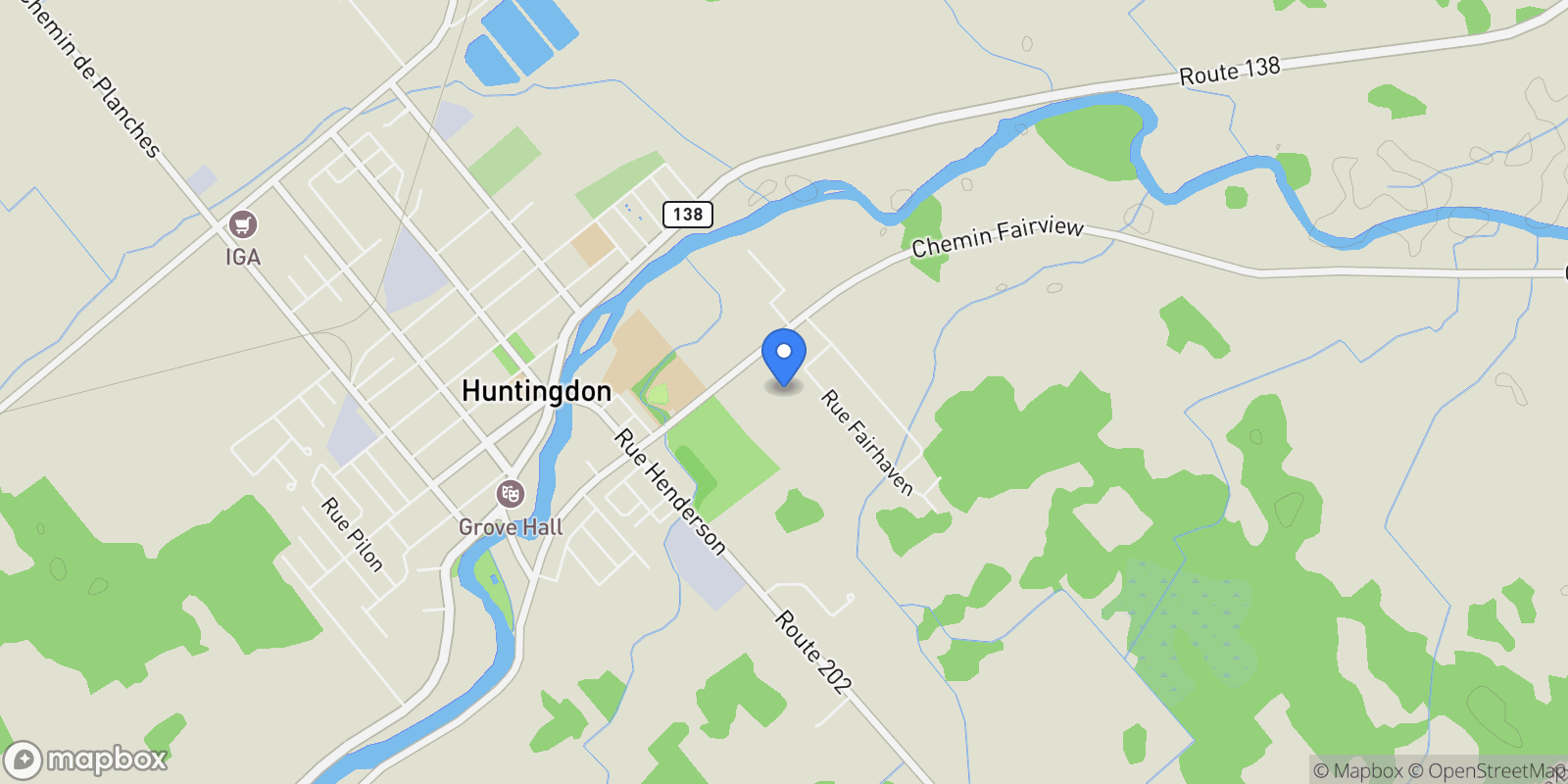 Map showing 1507 Ch. Fairview, Hinchinbrooke, QC J0S1V0, Hinchinbrooke, Quebec, Canada.