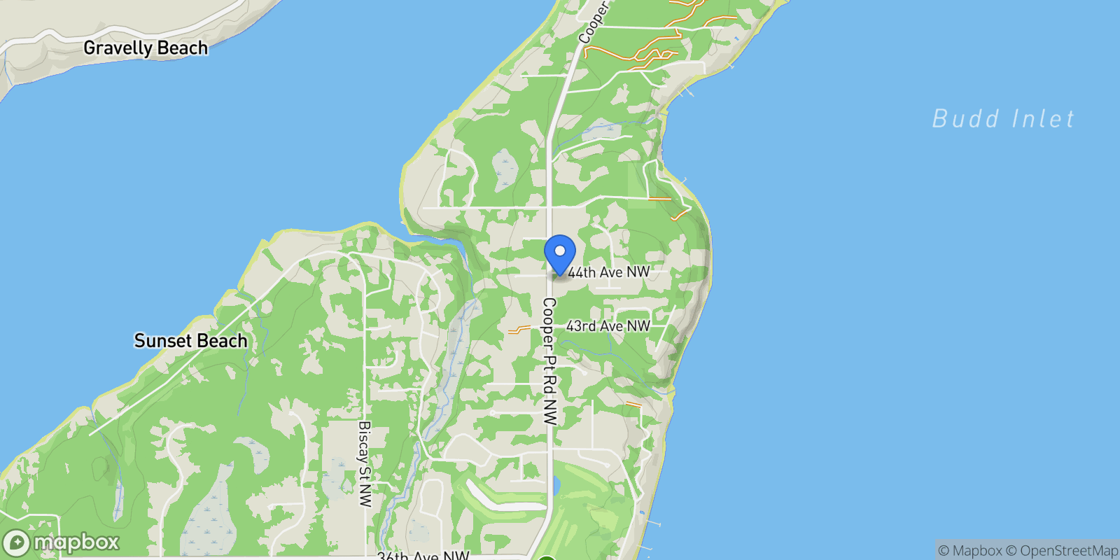 Map showing 2703 44th Avenue NW, Olympia, WA 98502, Olympia, Washington, United States.