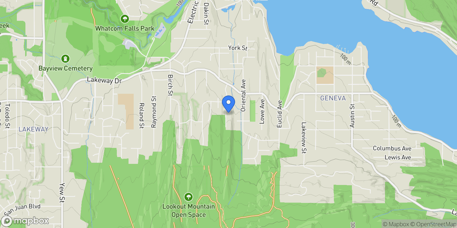 Map showing 1328 Parkstone Lane, Bellingham, WA 98229, Bellingham, Washington, United States.