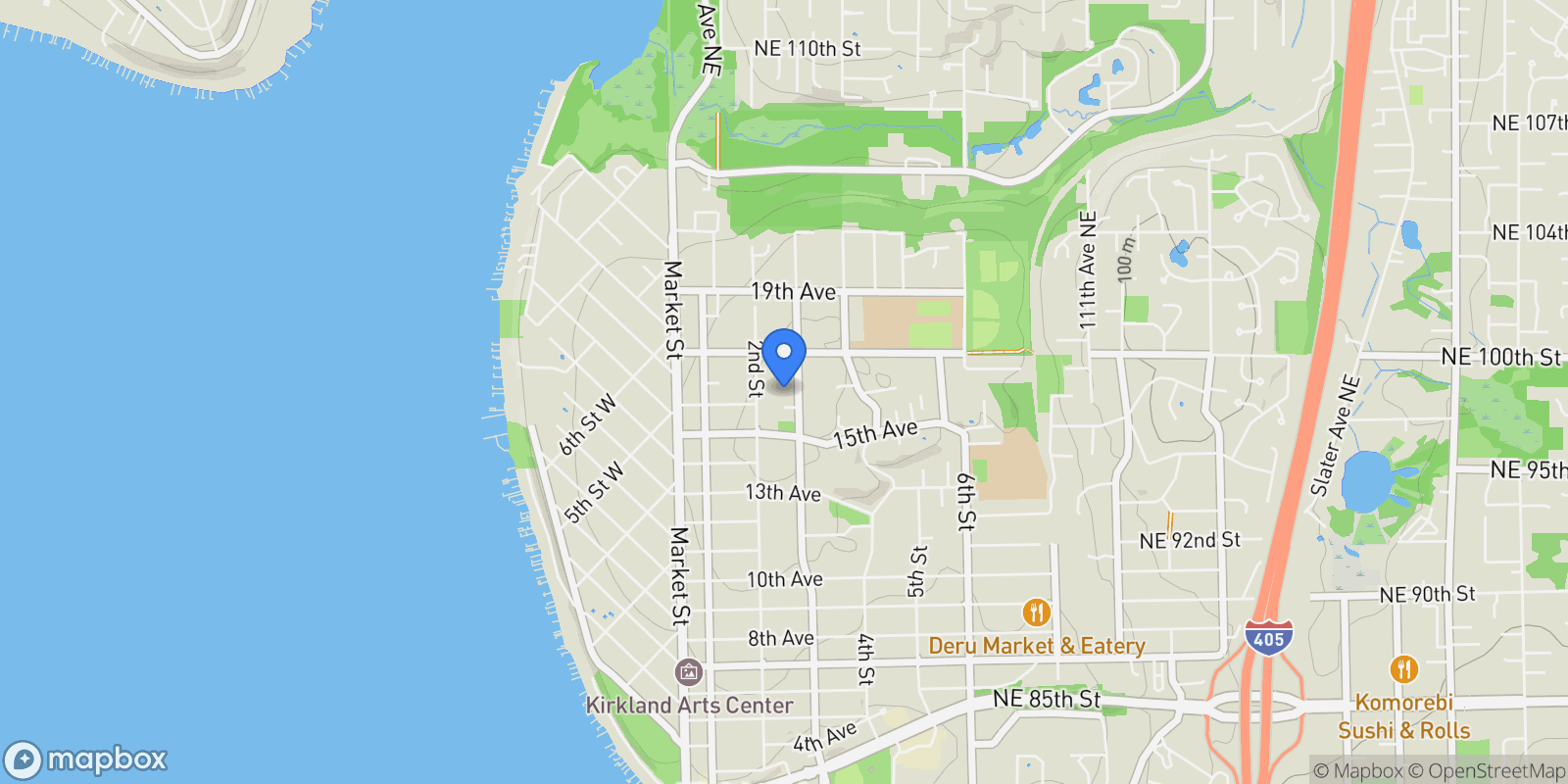Map showing 1545 3rd ST, Kirkland, WA 98033, Kirkland, Washington, United States.