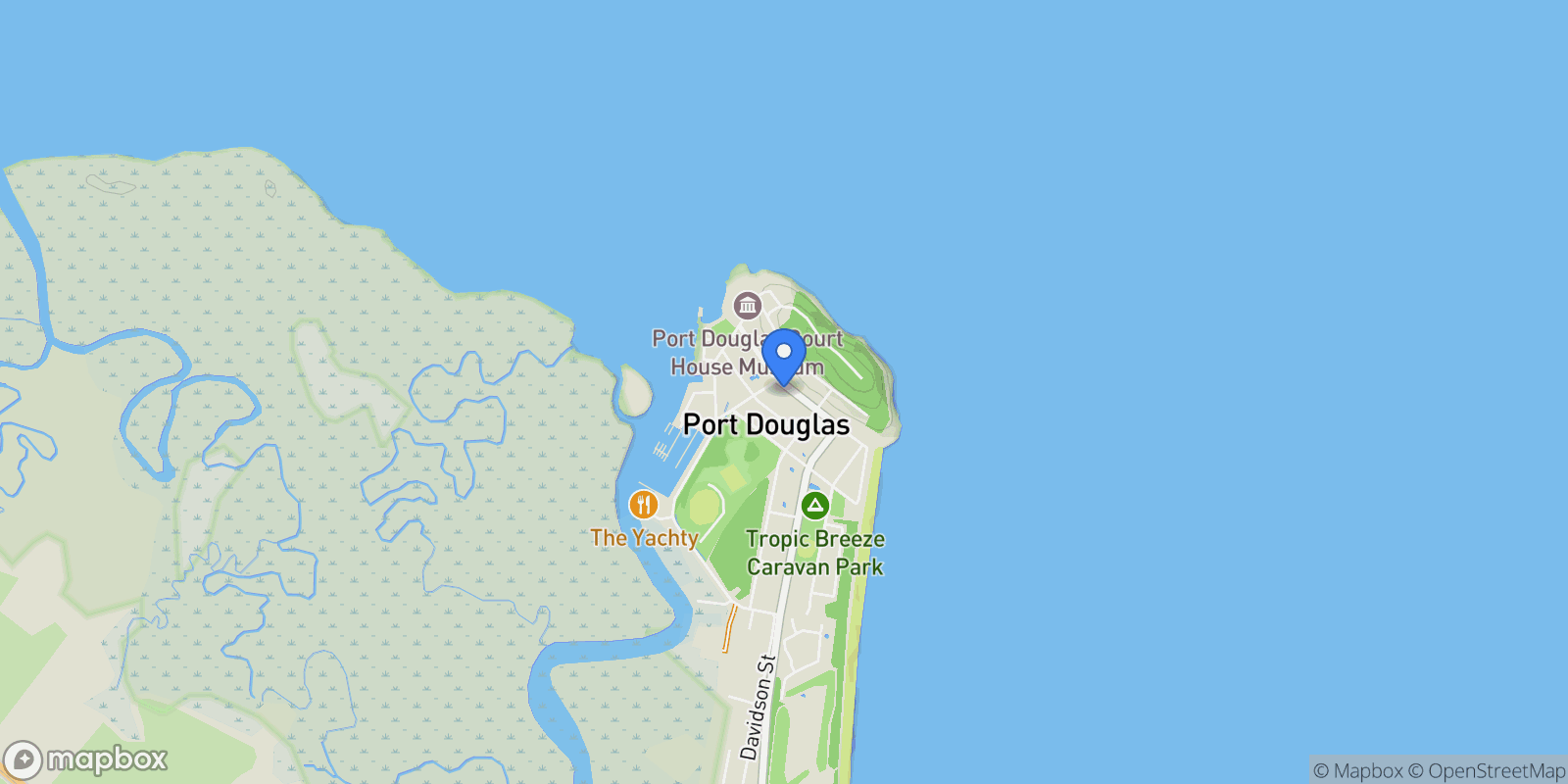 Map showing Port Douglas, Macrossan St, Port Douglas, Queensland, Australia.