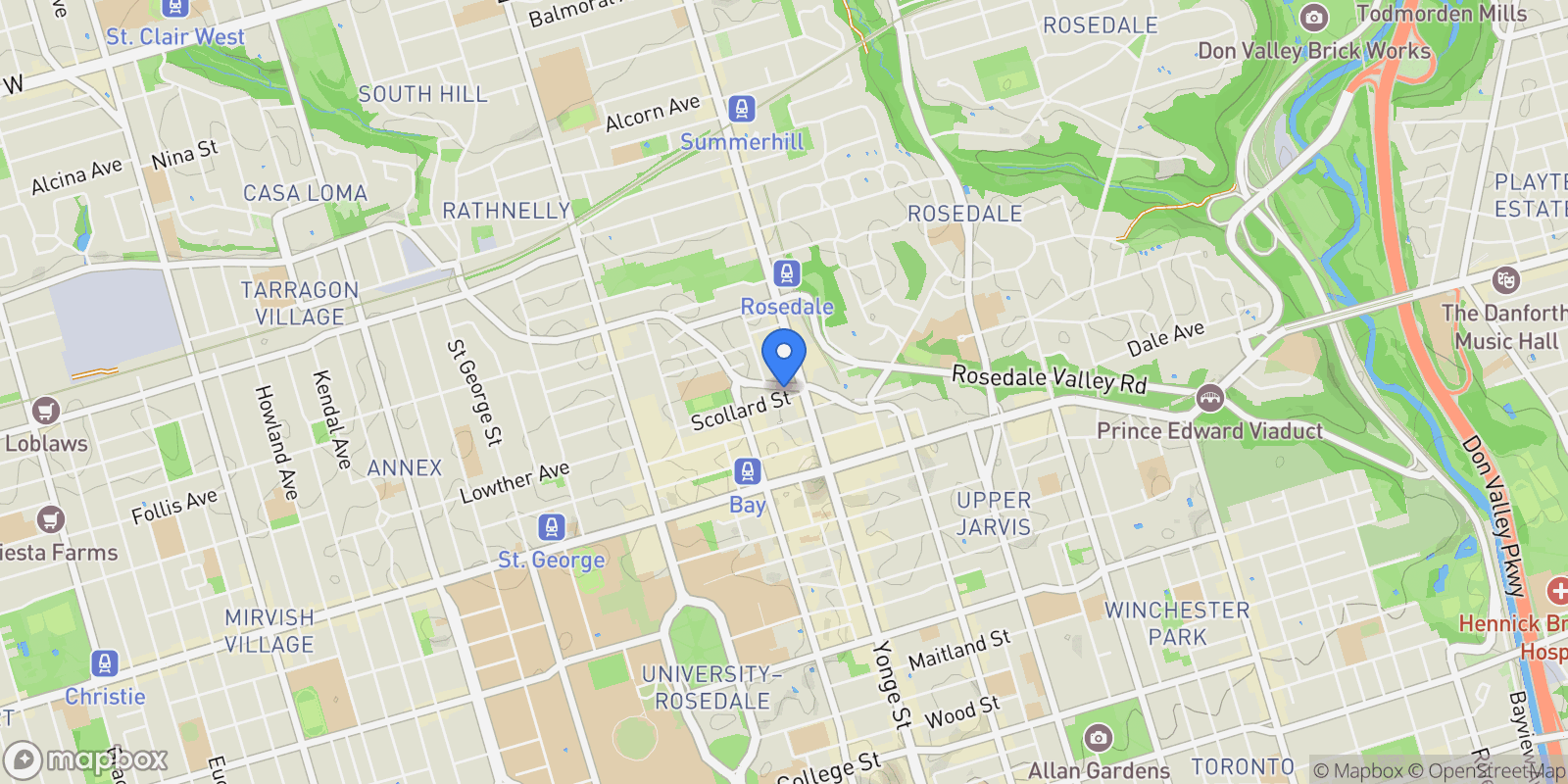 Map showing 8 Scollard St  Ph 201, Toronto, ON M5R 1E9, Toronto, Ontario, Canada.