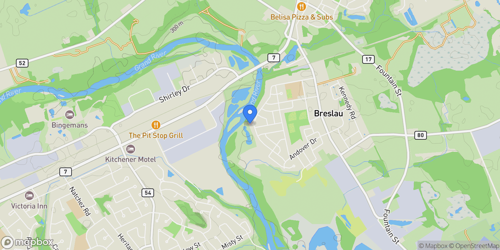 Map showing 238 Dolman Street, Woolwich, ON N0B 1M0, Breslau, Ontario, Canada.