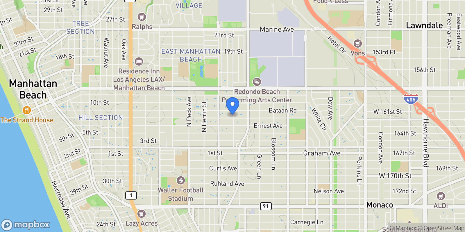 Map showing 1757 8th Street , Manhattan Beach, CA 90266, Manhattan Beach, California, United States.