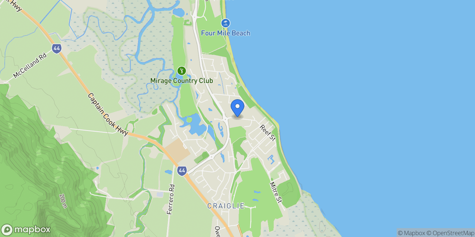 Map showing Barrier St, Port Douglas QLD 4877, Australia, Port Douglas, Queensland, Australia.