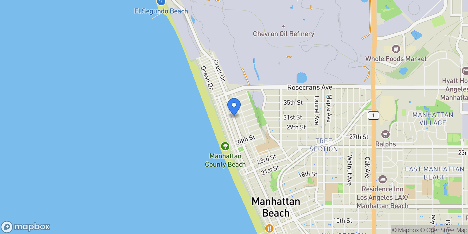 Map showing 3216 Highland Avenue , Manhattan Beach, CA 90266, Manhattan Beach, California, United States.