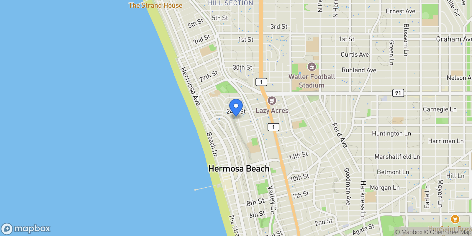 Map showing 2119 Power Street , Hermosa Beach, CA 90254, Hermosa Beach, California, United States.