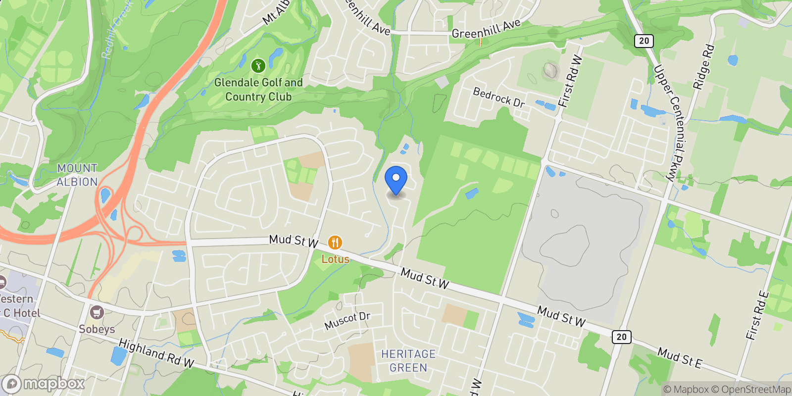 Map showing 209 Echovalley Drive, Hamilton, ON L8J 0H1, Hamilton, Ontario, Canada.