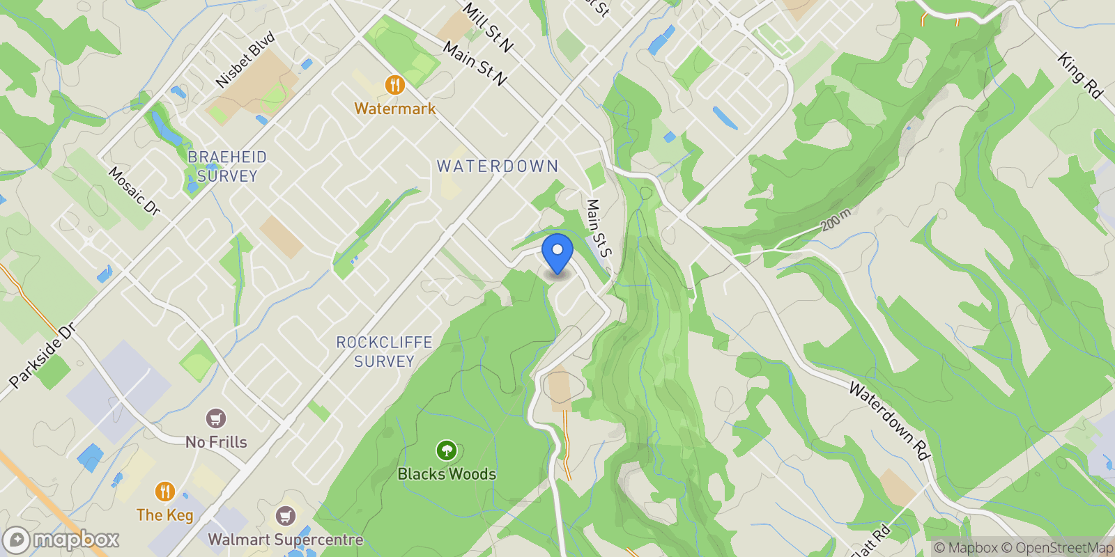 Map showing 11 Mays Crescent, Waterdown, ON L0R 2H4, Hamilton, Ontario, Canada.