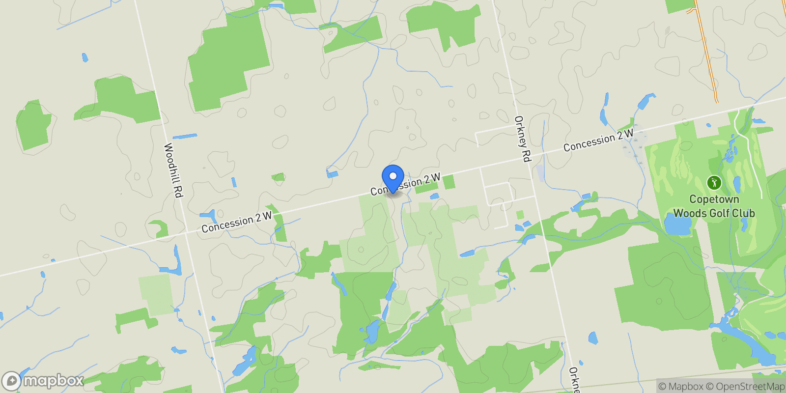 Map showing PT LT 22 Concession 2 Road W, Flamborough, ON L0R 1T0, Hamilton, Ontario, Canada.