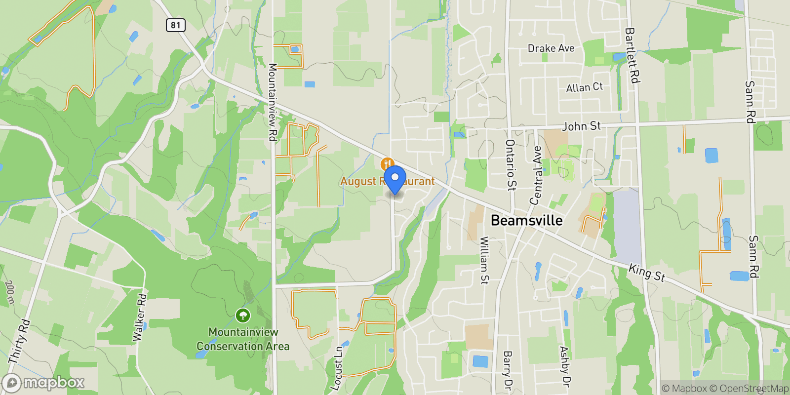Map showing 5115 Rose Avenue, Lincoln, ON L0R 1B8, Lincoln, Ontario, Canada.