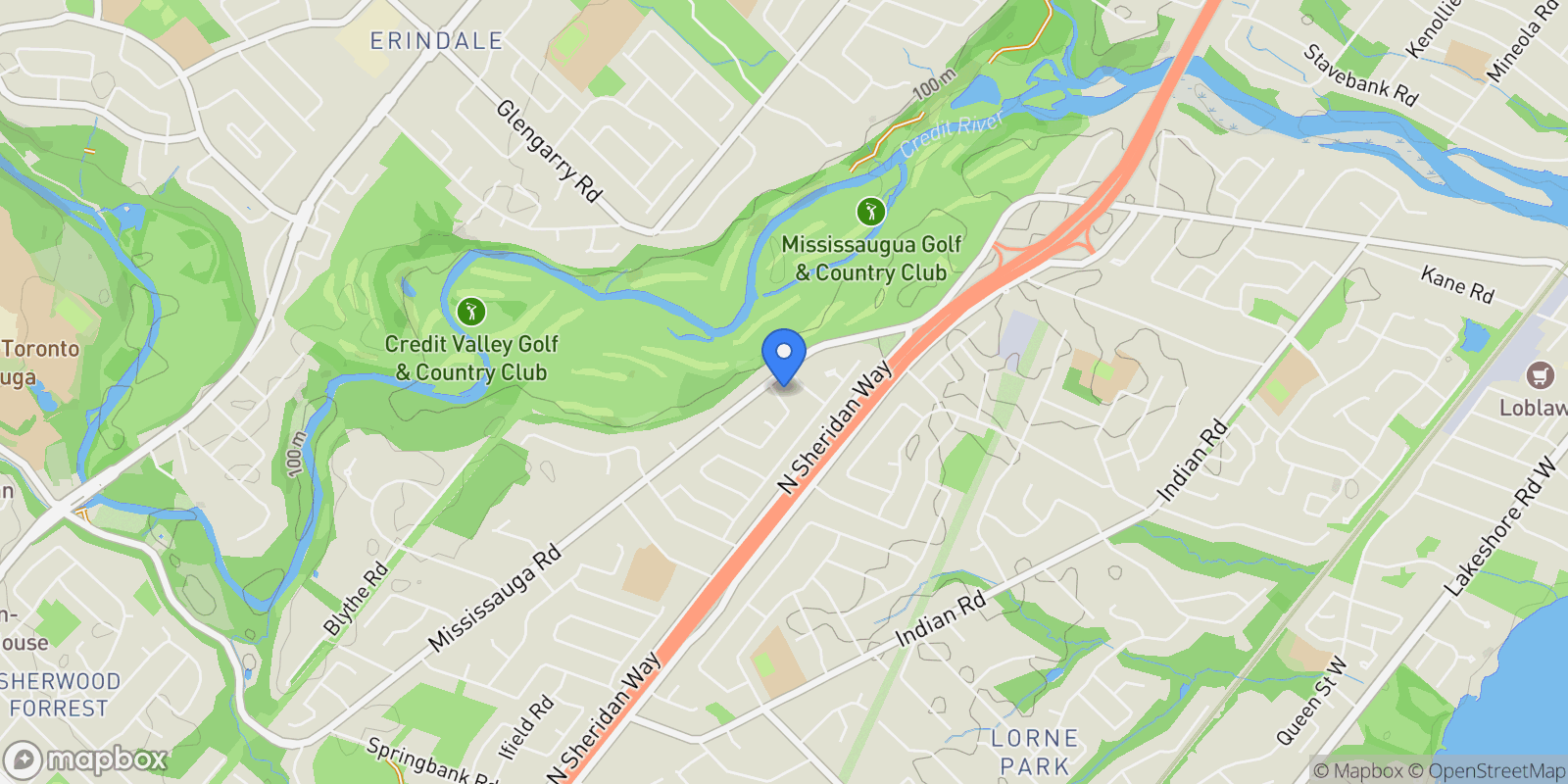 Map showing 1070 Geran Cres, Mississauga, ON L5H 4A6, Mississauga, Ontario, Canada.