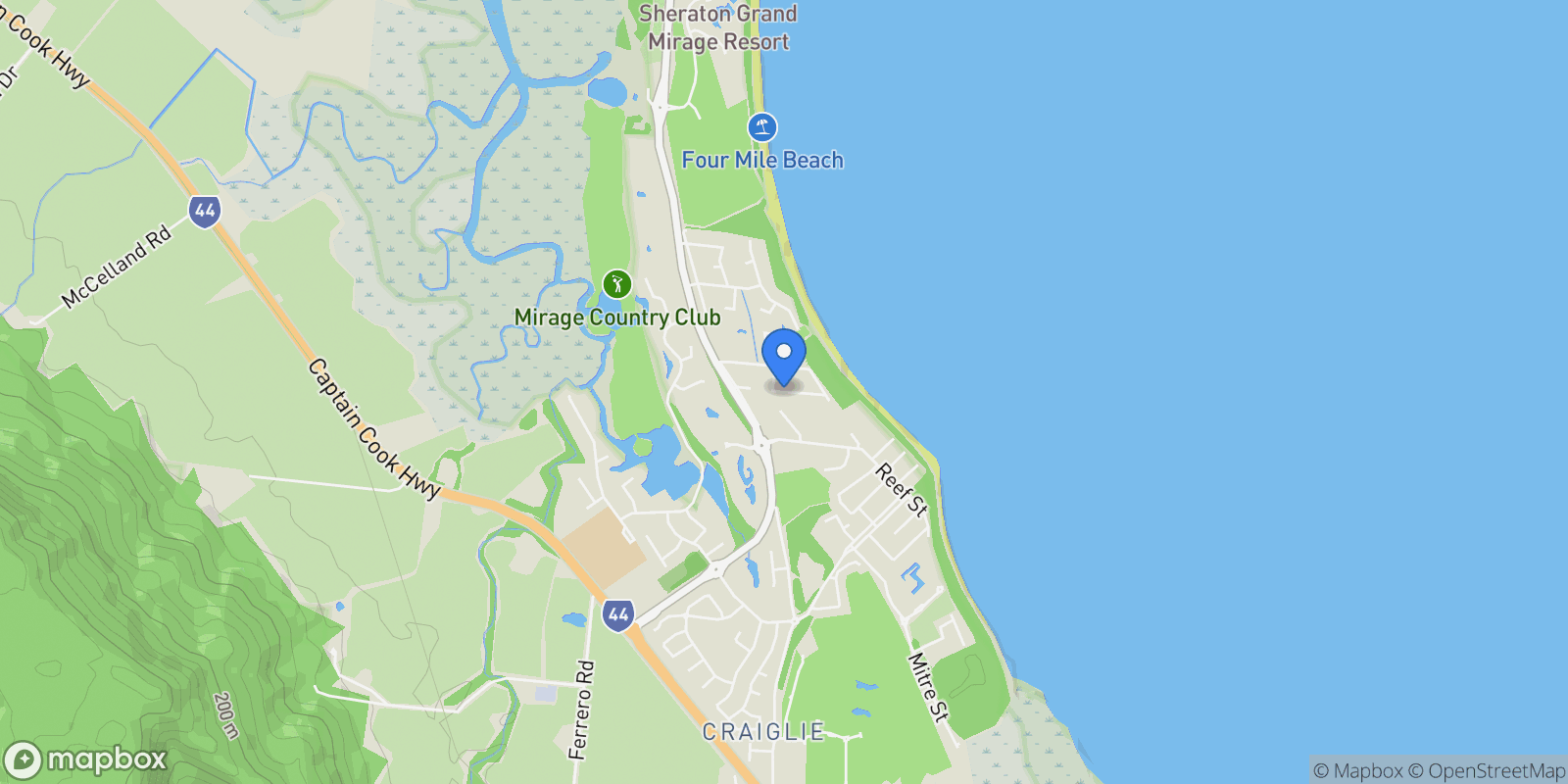 Map showing Port Douglas, Coral Drive, Port Douglas, Queensland, Australia.