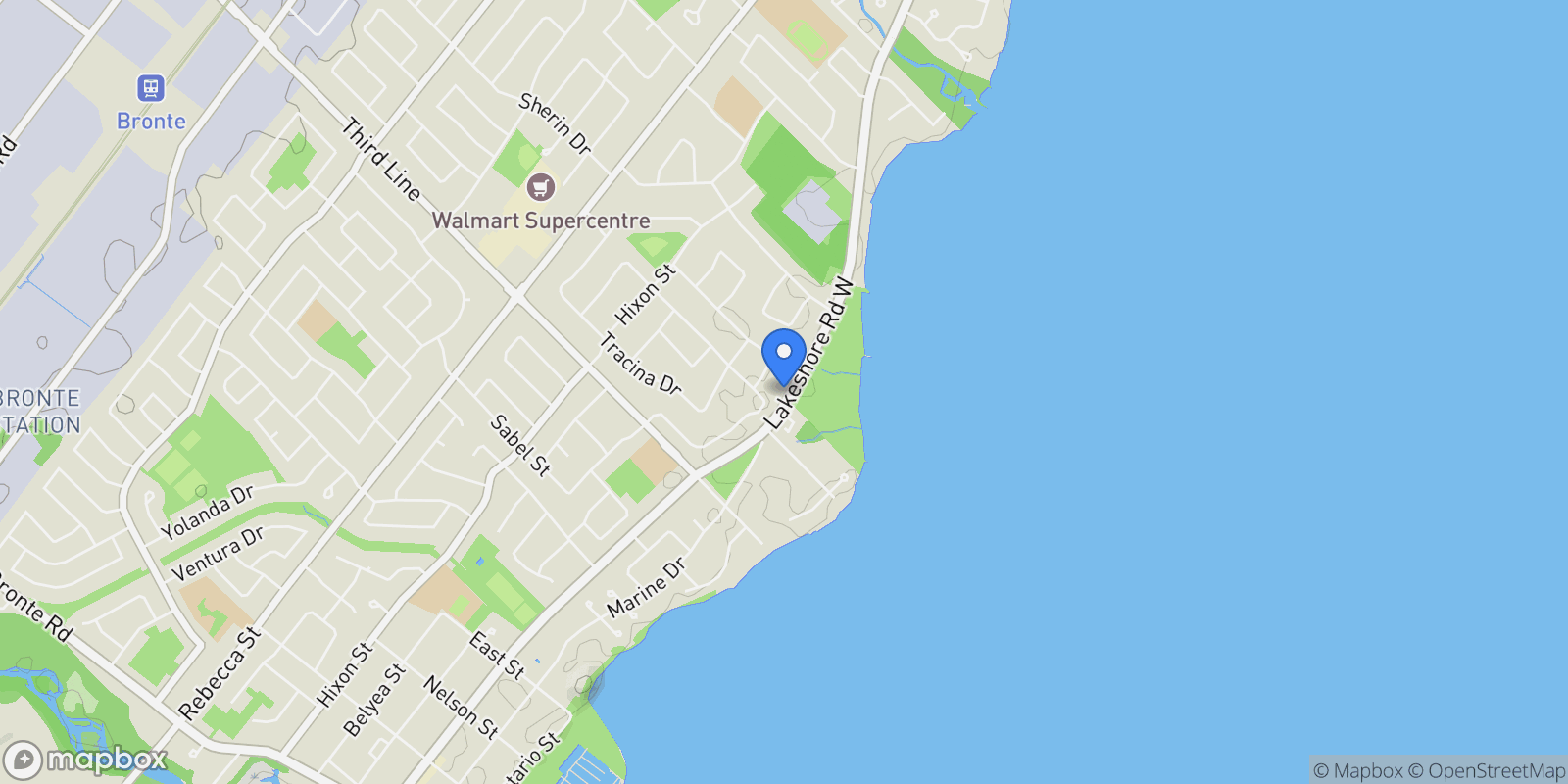 Map showing 1497 Lakeshore Rd W, Oakville, ON L6L 1G5, Oakville, Ontario, Canada.