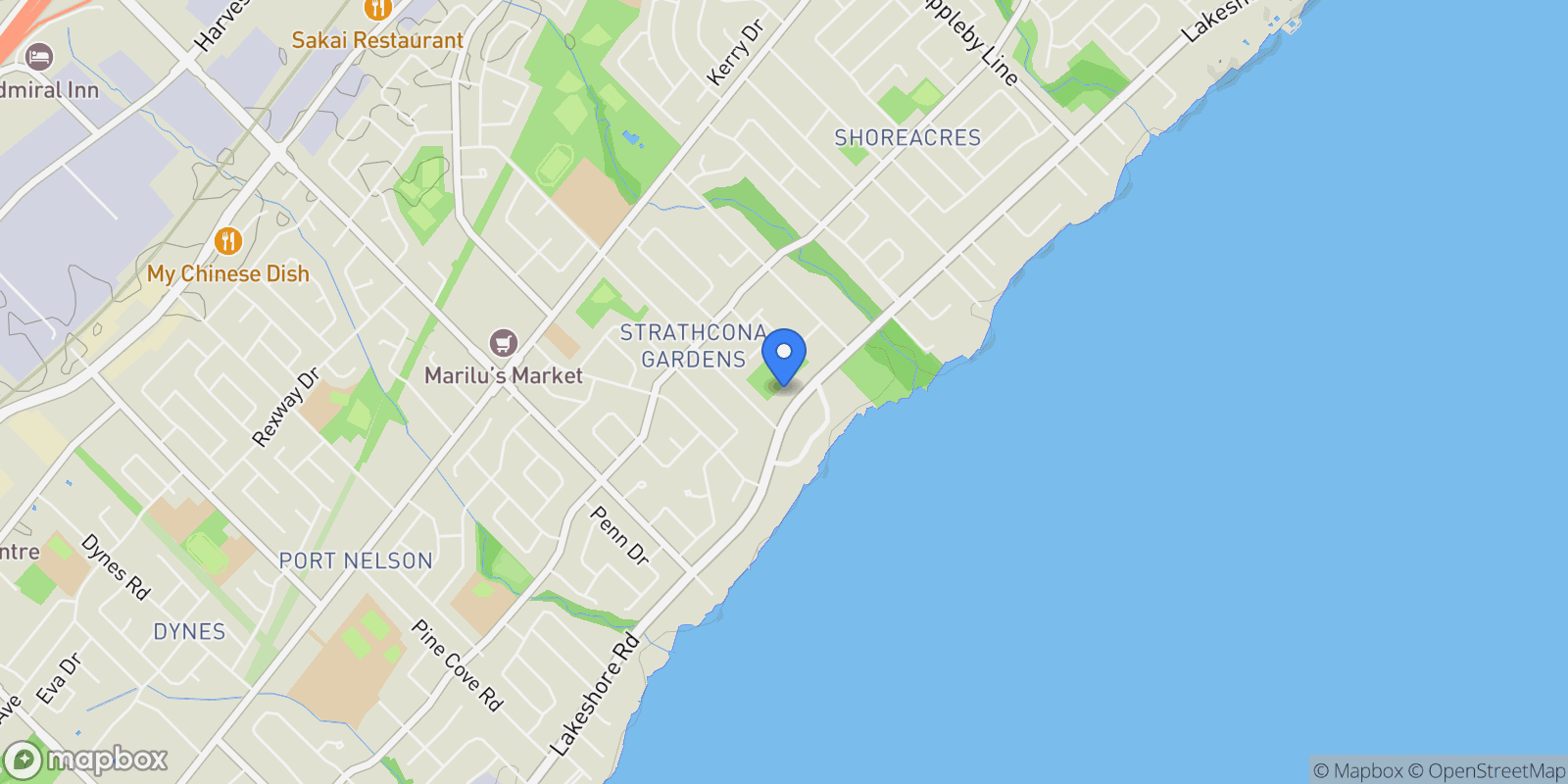 Map showing 4169 Lakeshore Road, Burlington, ON L7L1A5, Burlington, Ontario, Canada.
