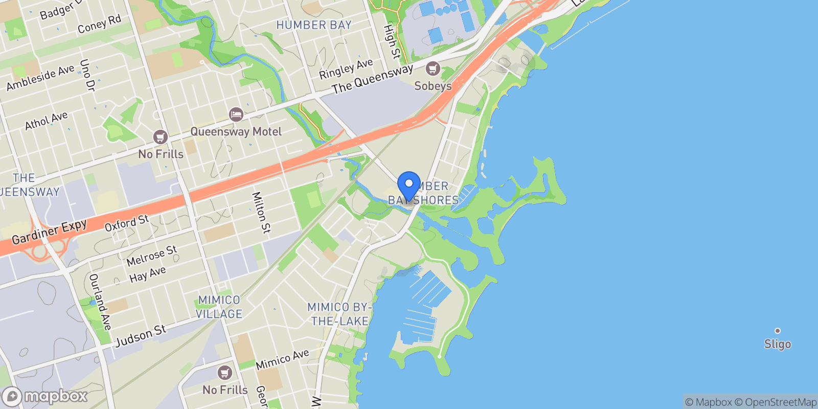 Map showing 2212 Lake Shore Blvd W  1803, Toronto, ON M8V 0C2, Toronto, Ontario, Canada.
