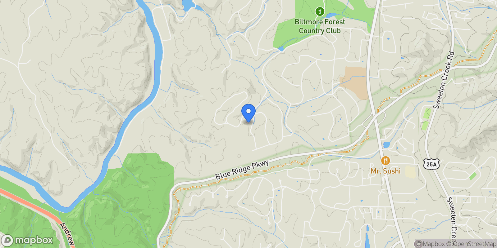 Map showing 3 Fir Tree Lane, Asheville, NC 28803, Asheville, North Carolina, United States.