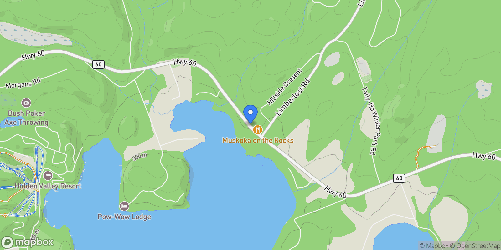 Map showing 2360 60 Highway, Huntsville, Ontario, Canada.