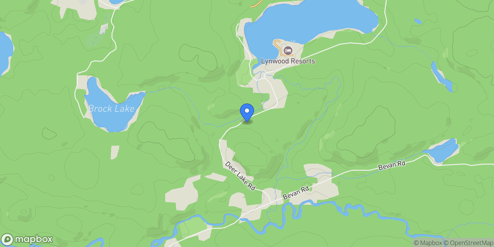 Map showing 1153 Deer Lake Road, Emsdale, Ontario, Canada.