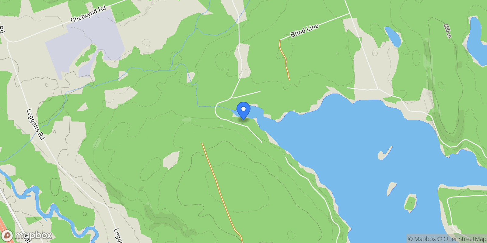 Map showing 893 Relative Road, Burk's Falls, Ontario, Canada.